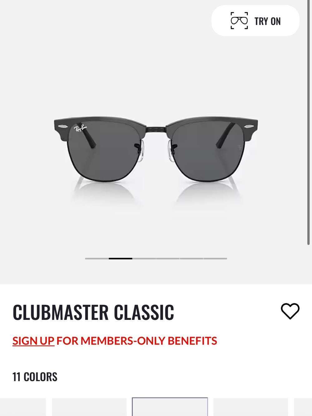 Ray-Ban Clubmaster Classic Sunglasses - Black/Grey